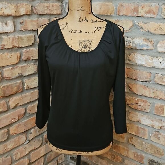 The Limited Women's black split sleeves top size Medium - Picture 3 of 11